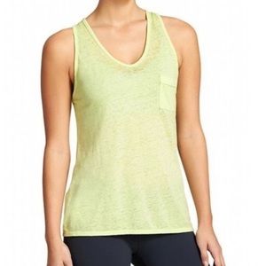Athleta green sugar wash burn out tank top yoga